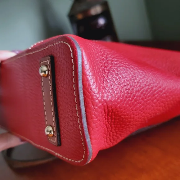 Dooney & Bourke Small Lexington Red Pebble Grain Leather Tote Bag Purse